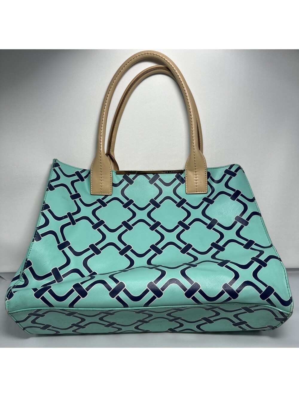 Kate Landry Purse Handbag Turquoise And Navy Blue